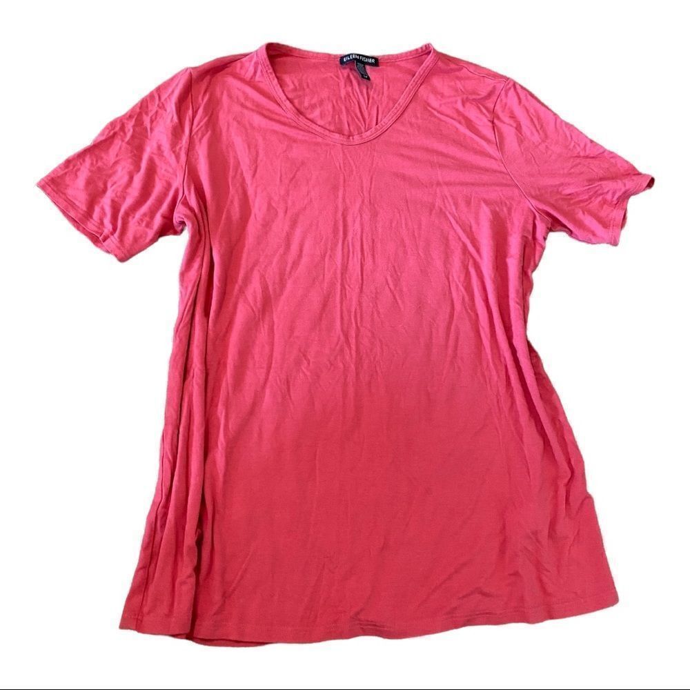 Eileen Fisher | Lightweight Viscose Blend Scoop Neck Jersey Tee | S